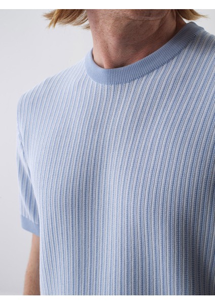 Erkek Mavi Oversize Kazak modelleri
