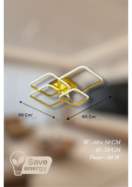 Ey Shop Modern Eskitme 4'lü Kare Model Tek Renk LED Avize fiyatları