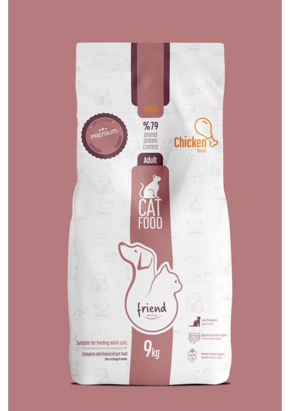 Friend Gold Yetişkin Kedi Maması Tavuklu 9 kg