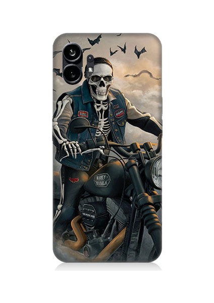Nothing Phone 1 Uyumlu Iskelet Motosiklet Desenli Silikon Kılıf
