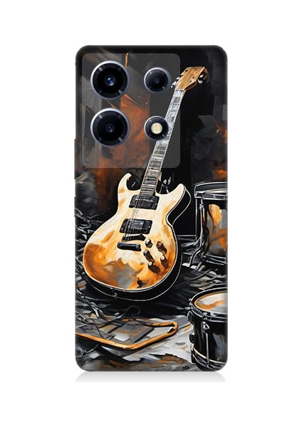 Infinix Note 30 Vıp Uyumlu Gitar ve Bateri Desenli Silikon Kılıf