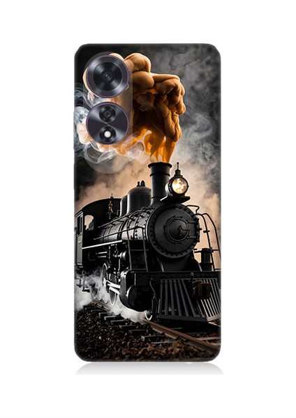 Oppo A60 Uyumlu Kara Tren Desenli Silikon Kılıf