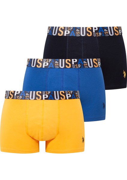 Erkek Saks - Sarı - Lacivert 3 Lü Boxer