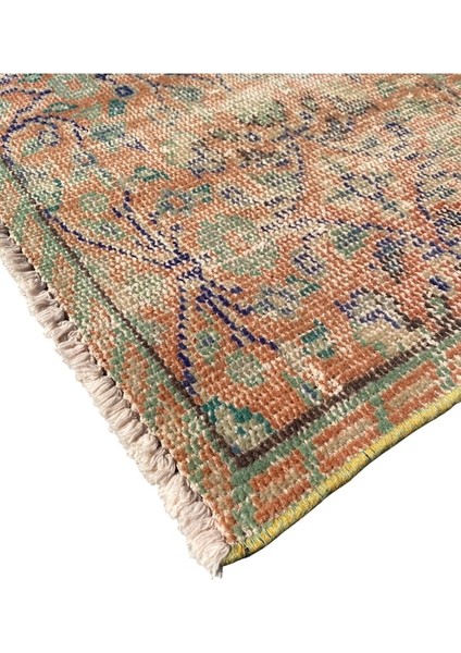 El Dokuma Eskitme Vintage 93X206 Soft Turuncu Retro Halı fiyatları