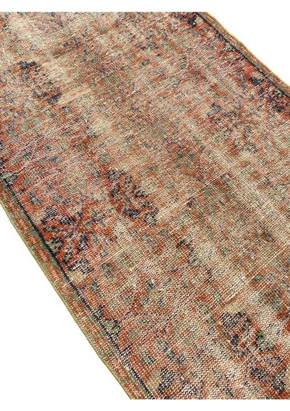 El Dokuma Eskitme Vintage 93X206 Soft Turuncu Retro Halı modelleri
