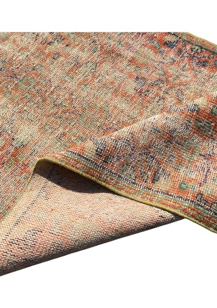 El Dokuma Eskitme Vintage 93X206 Soft Turuncu Retro Halı indirimleri