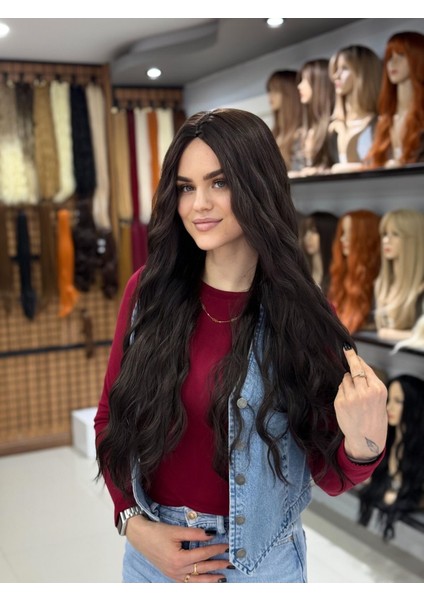 Luxury Vip Kahve Tonu Yoğun Dalgalı Peruk fiyatları