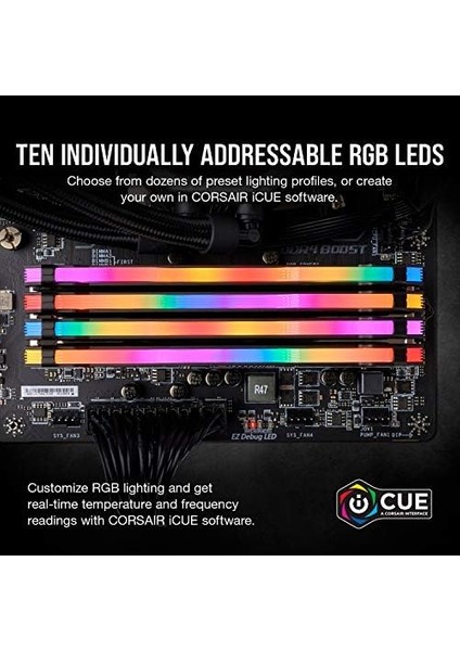 Vengeance Rgb Pro 32 GB (2 x 16 Gb) Ddr4 3600 (PC4-28800) C18 Masaüstü Bellek, Siyah