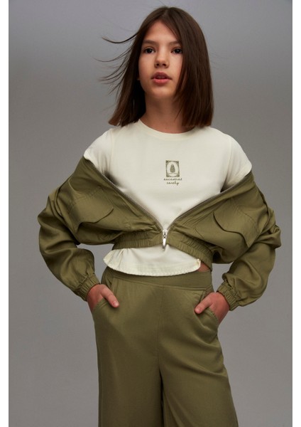 38336 Kız Çocuk Haki Malta Ceket modelleri