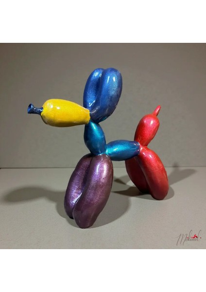 Karnaval Ruhu - Renkli Köpek, Balon Ilhamı, Sanatsal Heykel, El Yapımı Masa Yaratığı, Ince Küçük Detaylar, Dekorasyon Heykeli - Mukemel Orijinal Tasarımlar modelleri