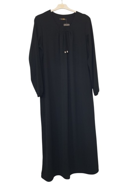 Burgu Kumaş Fitilli Elbise Büzgü Detaylu Boy 140 cm