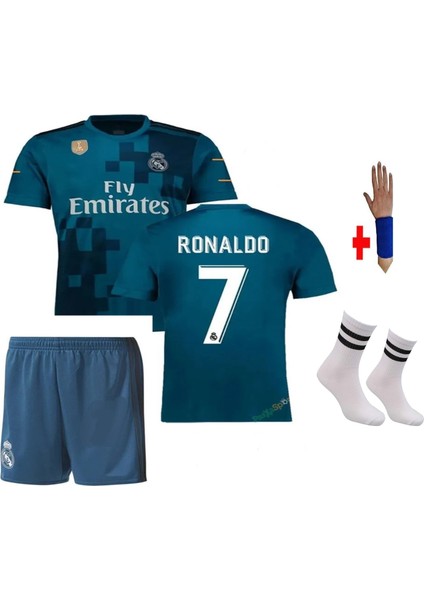 Ronaldo R.madrid Turkuaz 2018 Renk Unisex Çocuk Forması