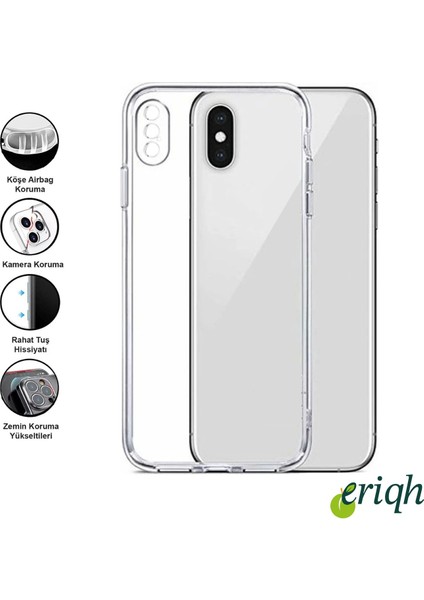 Apple iPhone Xs Max Uyumlu Kamera Korumalı Şeffaf Silikon Kılıf