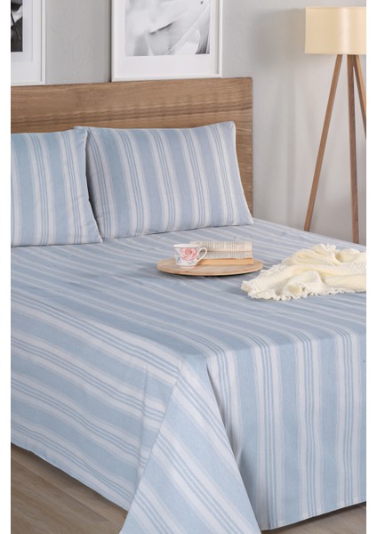 Sport Çizgili Çarşaf + Yastık Kılıfı Seti Tek Kişilik Soft Line Gri
