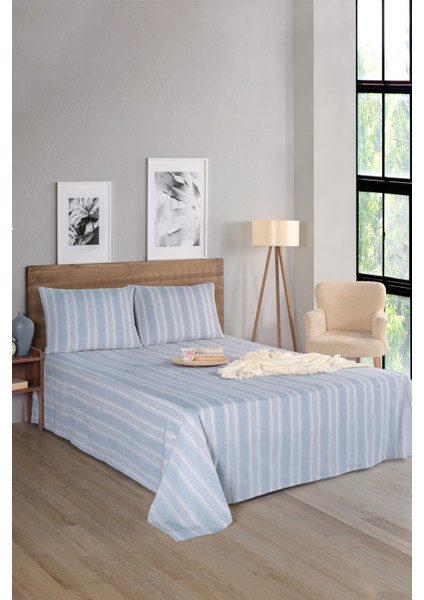 Sport Çizgili Çarşaf + Yastık Kılıfı Seti Tek Kişilik Soft Line Gri modelleri