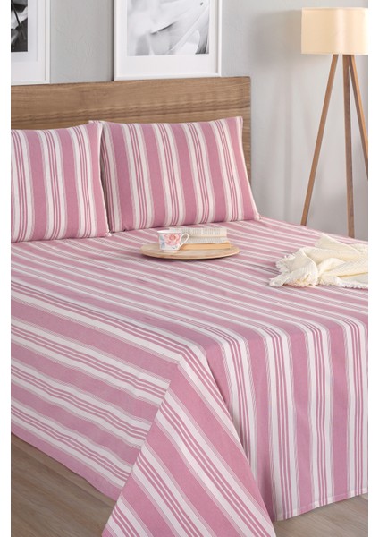 Sport Çizgili Çarşaf + Yastık Kılıfı Seti Tek Kişilik Soft Line Bordo