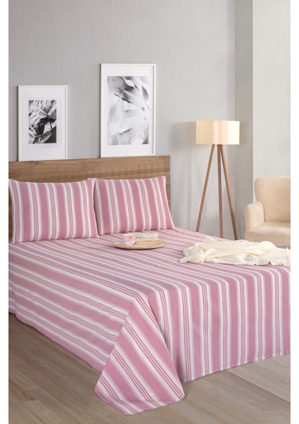 Sport Çizgili Çarşaf + Yastık Kılıfı Seti Tek Kişilik Soft Line Bordo fiyatları