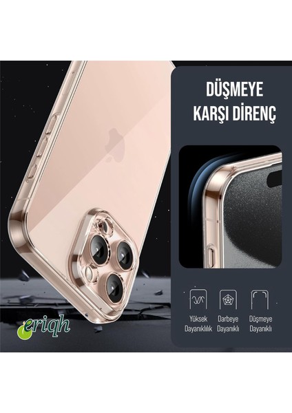 Apple iPhone 15 Uyumlu Kamera Korumalı Şeffaf Silikon Kılıf