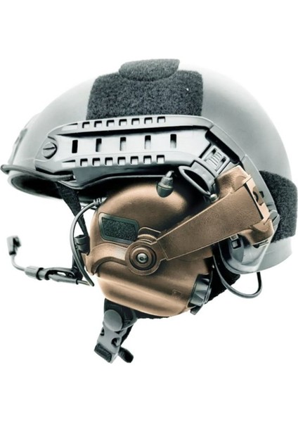 Earmor M32X Plus Kask Atış Kulaklığı Kulak Koruma Telsiz Yuvalı (Cayote Brown) Kahverengi
