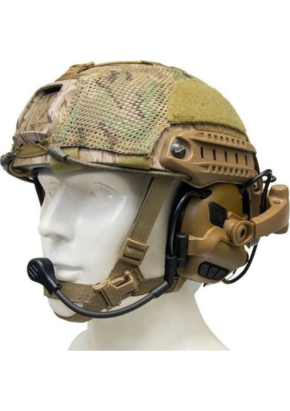 Earmor M32X Plus Kask Atış Kulaklığı Kulak Koruma Telsiz Yuvalı (Cayote Brown) Kahverengi
