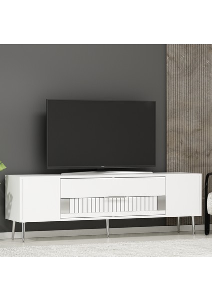 Pencap Tv Sehpası Tv Ünitesi Beyaz Gümüş fiyatları