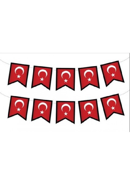 Türk Bayrağı Banner 17 cm 10 Adet 23 Nisan Süsleme