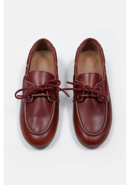 Miuccia Bordo Hakiki Deri Kadın Loafer fiyatları