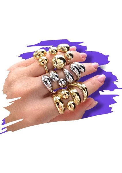 Premium Seri Kadın Zarif Tasarım Bijuteri Yüzük indirimleri