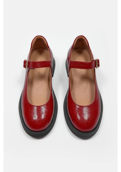 Panthera Kırmızı Rugan Hakiki Deri Kadın Loafer fiyatları