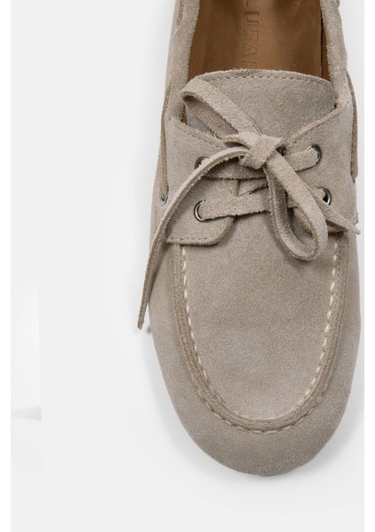 Miuccia Bej Seüt Hakiki Deri Kadın Loafer modelleri