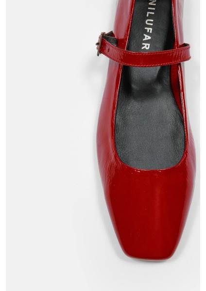 Beery Kırmızı Rugan Hakiki Deri Kadın Babet modelleri