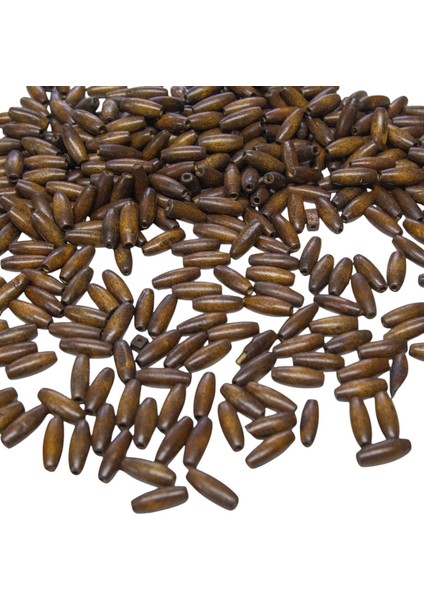 12 Mm Arpa Kahverengi (22x6 mm) Ahşap Boncuk 35 gr (100 ADET)