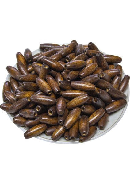 12 Mm Arpa Kahverengi (22x6 mm) Ahşap Boncuk 35 gr (100 ADET) fiyatları