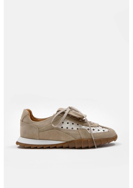 Minova Bej Deri Kadın Sneaker