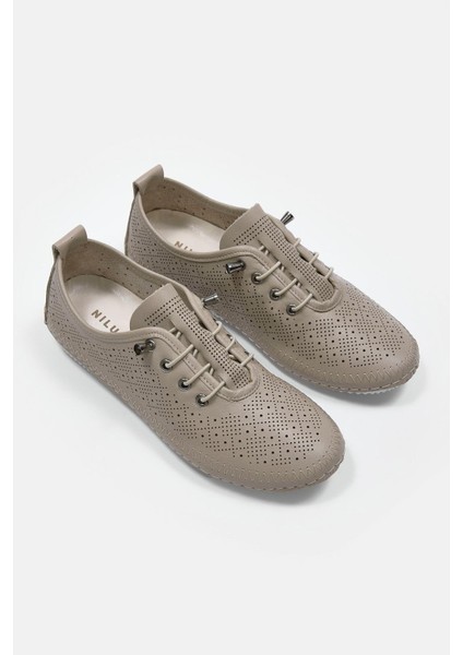 Mariable Vizon Deri Kadın Sneaker