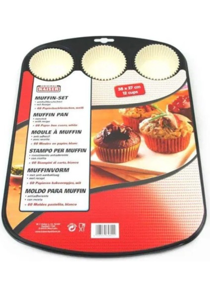 Kaiser Paslanmaz Muffin Set On Iki Bölmeli Yapışmaz Yapışmaz Tarifli Çöreklik 1 Adet