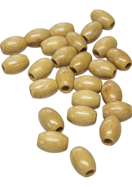 2 Cm Oval Ahşap Boncuk (10'lu)