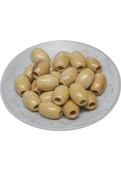 2 Cm Oval Ahşap Boncuk (10'lu)