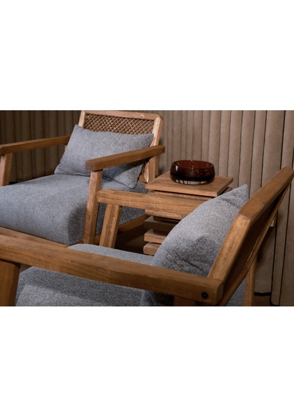 Merlin Çay Seti Koltuk Takımı Iki Berjer + Yan Sehpa (Salon, Balkon, Ofis Mobilyası)