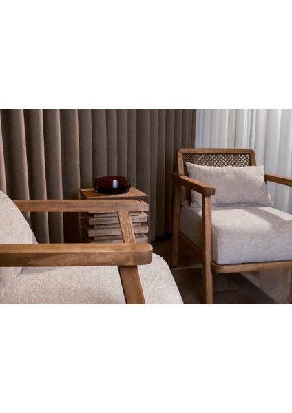 Merlin Çay Seti Koltuk Takımı Iki Berjer + Yan Sehpa (Salon, Balkon, Ofis Mobilyası)