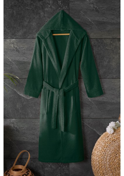 Gonca Premium %100 Pamuk Kapşonlu Bornoz | Yüksek Su Emiciliği ve Lüks Konfor | Hızlı Kuruma