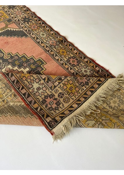 115X214 cm El Dokuma Boho Stili Antik Uşak Kilimi Püsküllü Yıkanabilir Kilim indirimleri