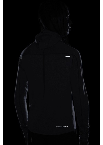 Therma Fit Adv Run Division Pnncle Mid Hoodie Kapüşonlu Reflektörlü Erkek Koşu Sweatshirt Mavi fırsatları
