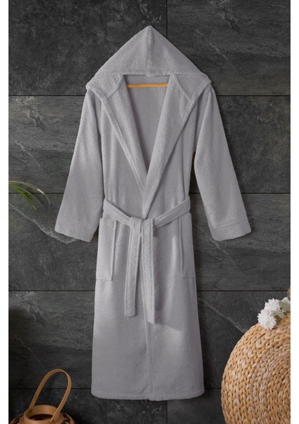 Gonca Premium %100 Pamuk Kapşonlu Bornoz | Yüksek Su Emiciliği ve Lüks Konfor | Hızlı Kuruma