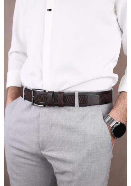 Smt- 4406 Erkek Hakiki Deri Kot & Kumaş Kemeri