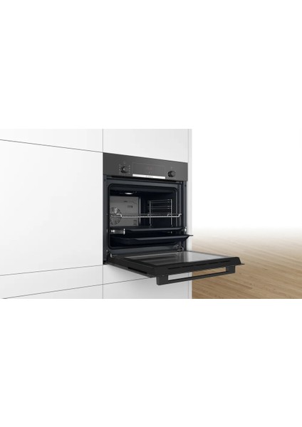 Elektrikli Ocaklı Üçlü Siyah Ankastre Set (HBF534EB0T - PKE611BA2E - DWK65AD60R)