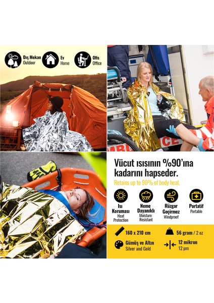 Acil Durumlar Için Termal Battaniye Vücut Isınızı Koruyun fiyatları