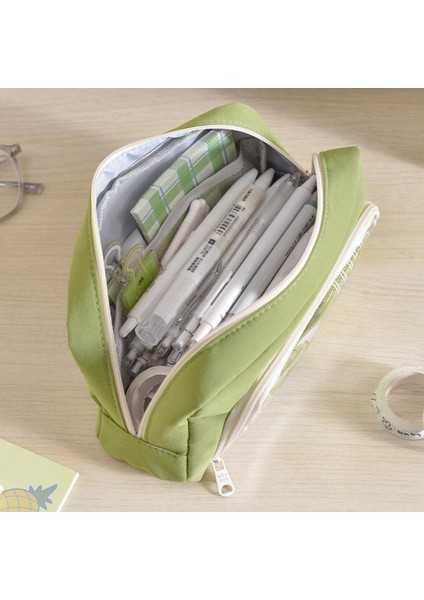 Yeni Stil Öğrenci Büyük Kapasiteli Şeffaf Çift Fermuarlı Kırtasiye Kalem Kutusu (Yurt Dışından) modelleri