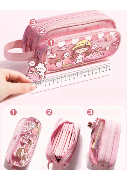 Büyük Kapasiteli Kalem Kutusu 3 Bölmeli Kalem Kesesi Erkek Kız Ilkokul Öğrencileri Için (Yurt Dışından) fiyatları