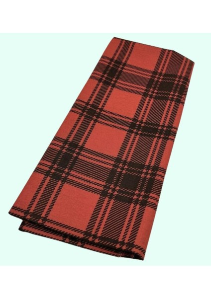 120X50 cm Pamuklu Astarlık Kumaş Taba Ekose Desen